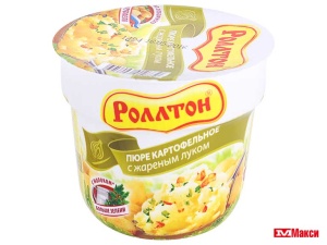 ПЮРЕ КАРТОФЕЛЬНОЕ БЫСТРОГО ПРИГОТОВЛЕНИЯ "РОЛЛТОН" 40Г(с жареным луком)