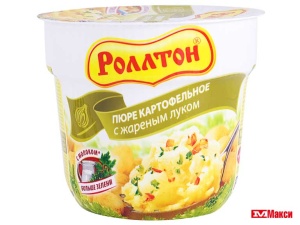 ПЮРЕ КАРТОФЕЛЬНОЕ БЫСТРОГО ПРИГОТОВЛЕНИЯ "РОЛЛТОН" 40Г(с жареным луком)