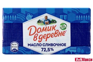 МАСЛО СЛИВ. (ВБД) "ДОМИК В ДЕРЕВНЕ" 72,5% 180Г (БЗМЖ)