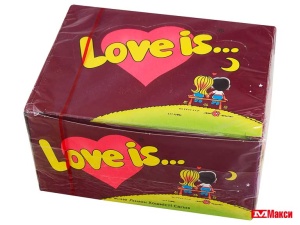 жевательная резинка "love is..." в ассортименте (100шт/блок)(вишня и лимон)