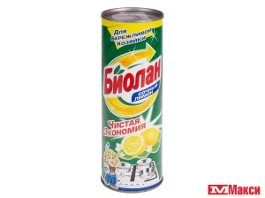 чистящее средство "биолан" 400г в ассортименте(сочный лимон)