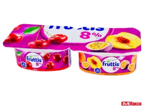 продукт йогуртный "фруттис" 8% в ассортименте 115гр (campina)(вишня;персик-маракуйя)