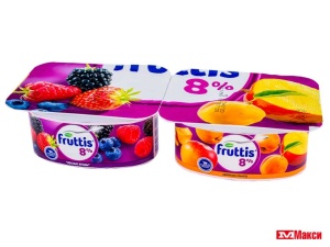 продукт йогуртный "фруттис" 8% в ассортименте 115гр (campina)(лесные ягоды;абрикос-манго)