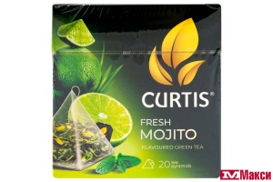 ЧАЙ "CURTIS" ФРЕШ МОХИТО ЗЕЛЕНЫЙ С ЦЕДРОЙ ЦИТРУСОВЫХ И АРОМАТОМ МОХИТО 20 ПАКЕТИКОВ-ПИРАМИДОК (МАЙ)