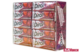 ЖЕВАТЕЛЬНАЯ РЕЗИНКА "DIROL" ПОДУШЕЧКИ 13,6Г (МОН' ДЭЛИС РУСЬ)(клубника и черешня)