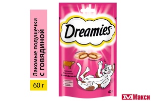 ЛАКОМСТВО ДЛЯ КОШЕК "DREAMIES" 60Г(с говядиной)
