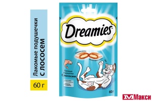 ЛАКОМСТВО ДЛЯ КОШЕК "DREAMIES" 60Г(с лососем)