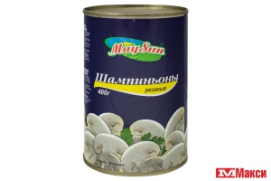 ШАМПИНЬОНЫ РЕЗАНЫЕ 400Г Ж/Б (MAYSUN)