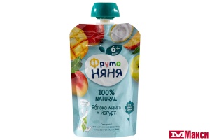 ПЮРЕ "ФРУТОНЯНЯ" ФРУКТОВОЕ В АССОРТИМЕНТЕ 90ГР ПАКЕТ (ПРОГРЕСС) (ДЕТСКОЕ ПИТАНИЕ)(яблоко,манго,йогурт)