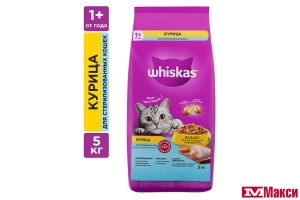 КОРМ ДЛЯ КОШЕК "ВИСКАС" ПОДУШЕЧКИ С НЕЖНЫМ ПАШТЕТОМ 5КГ(курица/для стерилиз. кошек)