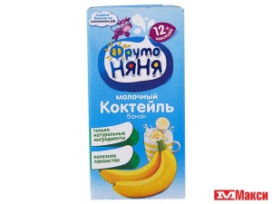 коктейль молочный "фрутоняня" 2,1% в ассортименте 200мл (прогресс)(с бананом)