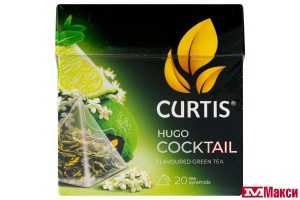 ЧАЙ "CURTIS" HUGO COCKTAIL ЗЕЛЕНЫЙ С МЯТОЙ, ЦЕДРОЙ ЦИТРУСОВЫХ, АРОМАТОМ ЛАЙМА И ЦВЕТОВ БУЗИНЫ 20 ПИРАМИДОК (МАЙ)