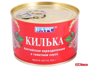килька в томатном соусе "барс" 250г ж/б с ключом (продмост)