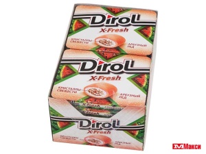 жевательная резинка "dirol" x-fresh в ассортименте 16гр (мон' дэлис русь)(арбузный лед)