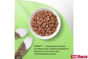 КОРМ ДЛЯ КОШЕК "КИТИКЕТ" 85Г ПАУЧ(курица в соусе)