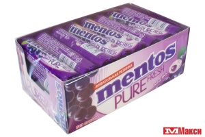 ЖЕВАТЕЛЬНАЯ РЕЗИНКА "MENTOS" РОЛЛ 15,5Г (VAN MELLE)(виноград)
