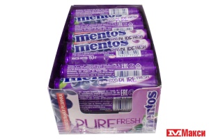 ЖЕВАТЕЛЬНАЯ РЕЗИНКА "MENTOS" РОЛЛ 15,5Г (VAN MELLE)(виноград)