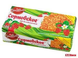 ПЕЧЕНЬЕ САХАРНОЕ "ЗЕМЛЯНИЧКА" 100Г (СОРМОВСКАЯ КФ)
