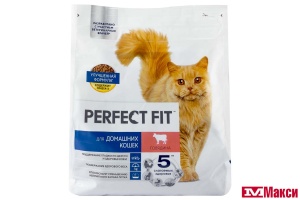 КОРМ Д/КОШЕК "PERFECT FIT" 1,2КГ В АССОРТ. (для домашних кошек с говядиной)