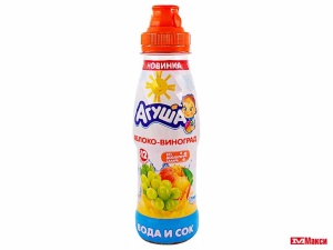 вода питьевая с соком "агуша" в ассортименте 0,3л пл/б (вимм-билль-данн) (детское питание)(яблоко-виноград)