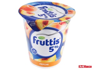 продукт йогуртный "фруттис" сливочный 5% в ассортименте 290гр (campina)(персик)