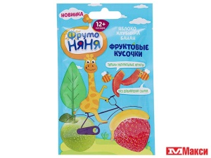ФРУКТОВЫЕ КУСОЧКИ "ФРУТОНЯНЯ" 15Г (ПРОГРЕСС) (ДЕТСКОЕ ПИТАНИЕ)(яблоко, клубника и банан)