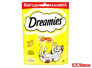 лакомство д/кошек "dreamies" 140г в ассорт.(сыр)