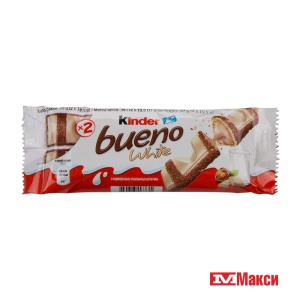 ВАФЛИ (FERRERO) "КИНДЕР" BUENO В БЕЛОМ ШОКОЛАДЕ 39Г