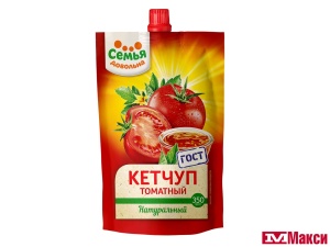 кетчуп "семья довольна" томатный" 350гр пакет