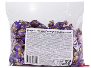 КОНФЕТЫ "МИШАНЯ" СО СГУЩЕННЫМ МОЛОКОМ 1КГ (ДОНКО)