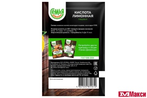 КИСЛОТА ЛИМОННАЯ "СЕМЬЯ ДОВОЛЬНА" 10Г
