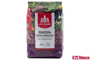 КРУПА ФАСОЛЬ (АГРОАЛЬЯНС) "ЭКСТРА-2" ТЕМНО-КРАСНАЯ 450Г ПАКЕТ