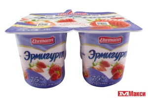 ЙОГУРТНЫЙ ПРОДУКТ "ЭРМИГУРТ" ЭКСТРА СЛИВОЧНЫЙ 7,5% 100Г (ЭРМАНН) (БЗМЖ)(с клубникой и земляникой)