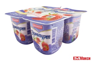 ЙОГУРТНЫЙ ПРОДУКТ "ЭРМИГУРТ" ЭКСТРА СЛИВОЧНЫЙ 7,5% 100Г (ЭРМАНН) (БЗМЖ)(с клубникой и земляникой)