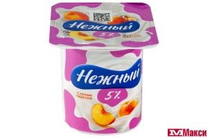 ЙОГУРТНЫЙ ПРОДУКТ "НЕЖНЫЙ" СЛИВОЧНЫЙ 5% 100Г СТАКАН (CAMPINA) (БЗМЖ)(с соком персика)