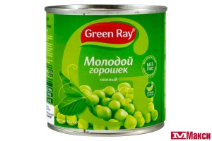 ГОРОШЕК ЗЕЛЕНЫЙ "GREEN RAY" 400Г Ж/Б 