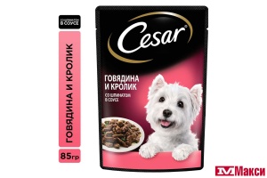 КОРМ ДЛЯ СОБАК "CESAR" 85Г ПАУЧ(говядина и кролик со шпинатом)