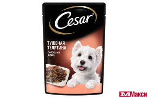 КОРМ ДЛЯ СОБАК "CESAR" 85Г ПАУЧ(тушеная телятина с овощами)