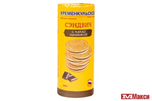 ПЕЧЕНЬЕ ЗАТЯЖНОЕ "КРЕМЕНКУЛЬСКОЕ" "СКАЗ ОТ МАРИИ" С КАКАО НАЧИНКОЙ 250Г