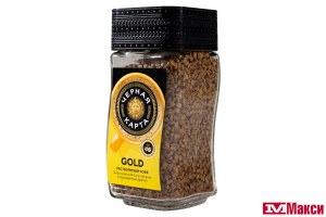 КОФЕ РАСТВОРИМЫЙ СУБЛИМИРОВАННЫЙ "ЧЕРНАЯ КАРТА" GOLD 95Г СТ/Б (ШТРАУС)