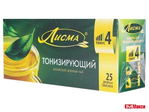 ЧАЙ "ЛИСМА" КИТАЙСКИЙ ЗЕЛЕНЫЙ В АССОРТИМЕНТЕ 25 ПАКЕТИКОВ (МАЙ)(тонизирующий)