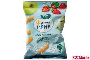 ДЕТ.ПИТ.(ПРОГРЕСС) ПАЛОЧКИ "ФРУТОНЯНЯ" КУКУРУЗНЫЕ 20Г В АССОРТ.(яблоко-клубника)
