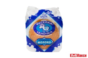 ВАФЛИ "ВЕСЕЛАЯ ТЁЛОЧКА" 150Г (ДЫМКА)(сгущенное молоко)
