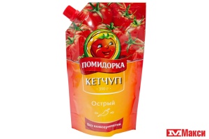 КЕТЧУП "ПОМИДОРКА" ОСТРЫЙ 350Г ПАКЕТ