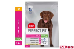КОРМ "PERFECT FIT" ДЛЯ ВЗРОСЛЫХ СОБАК СРЕДНИХ И КРУПНЫХ ПОРОД 1,4КГ(с курицей)