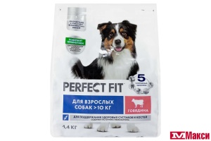 КОРМ "PERFECT FIT" ДЛЯ ВЗРОСЛЫХ СОБАК СРЕДНИХ И КРУПНЫХ ПОРОД 1,4КГ(с говядиной)