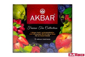 ЧАЙ "АКБАР" ПОДАРОЧНЫЙ НАБОР 3ШТ 75 ПАКЕТИКОВ (AKBAR)