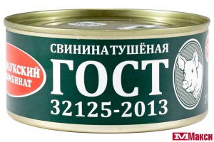 СВИНИНА ТУШЕНАЯ ВЫСШИЙ СОРТ 325Г Ж/Б (ВЕЛИКОЛУКСКИЙ МК) 