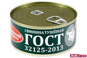 СВИНИНА ТУШЕНАЯ ВЫСШИЙ СОРТ 325Г Ж/Б (ВЕЛИКОЛУКСКИЙ МК) 