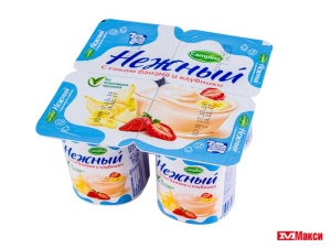 продукт йогуртный с соком "нежный" 1,2% в ассортименте 100г (campina)(банан-клубника)